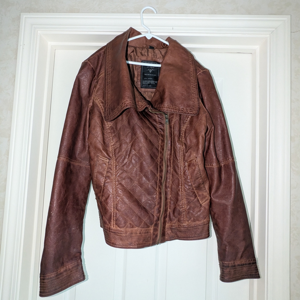 Guess Women's Tan Leather Jacket